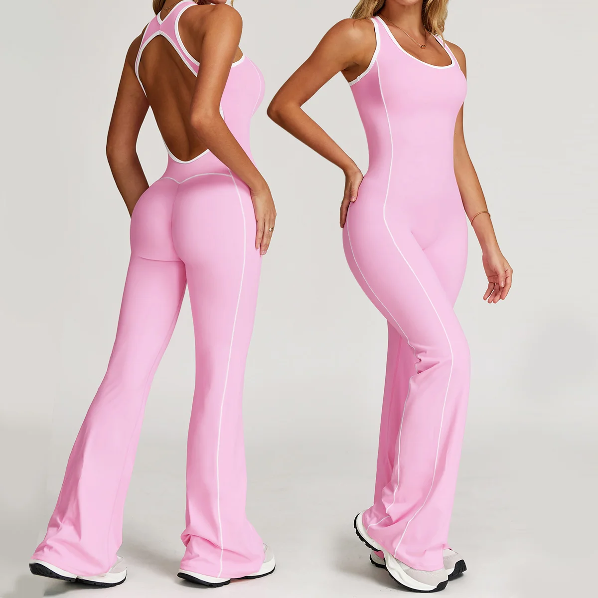 Yoga Set Women Hollow Backless Sport Jumpsuit Tracksuit Fitness Shapewear Bodycon Overalls One Piece Gym Workout Clothing 5009