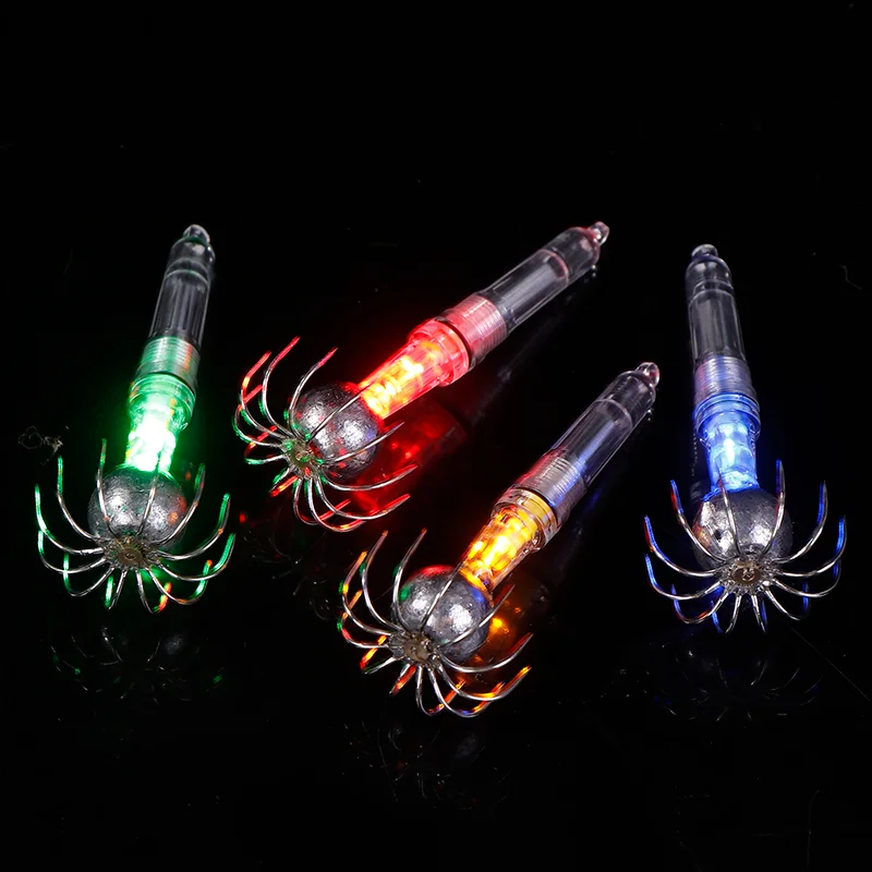 Fish Lure Light LED Deep Sea Glowing Fishing Hook LED Squid Lure Lamp Underwater Tackle Tools Umbrella Hook Lamp【SMQ】