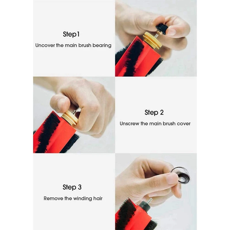 قطع غيار فراغية لـ Xiaomi MI Robot ، فلتر Hepa ، فرشاة رئيسية ، فرشاة جانبية ، Roborock S50 ، S51 ، S55 ، S5max ، S6 و S6 Maxv