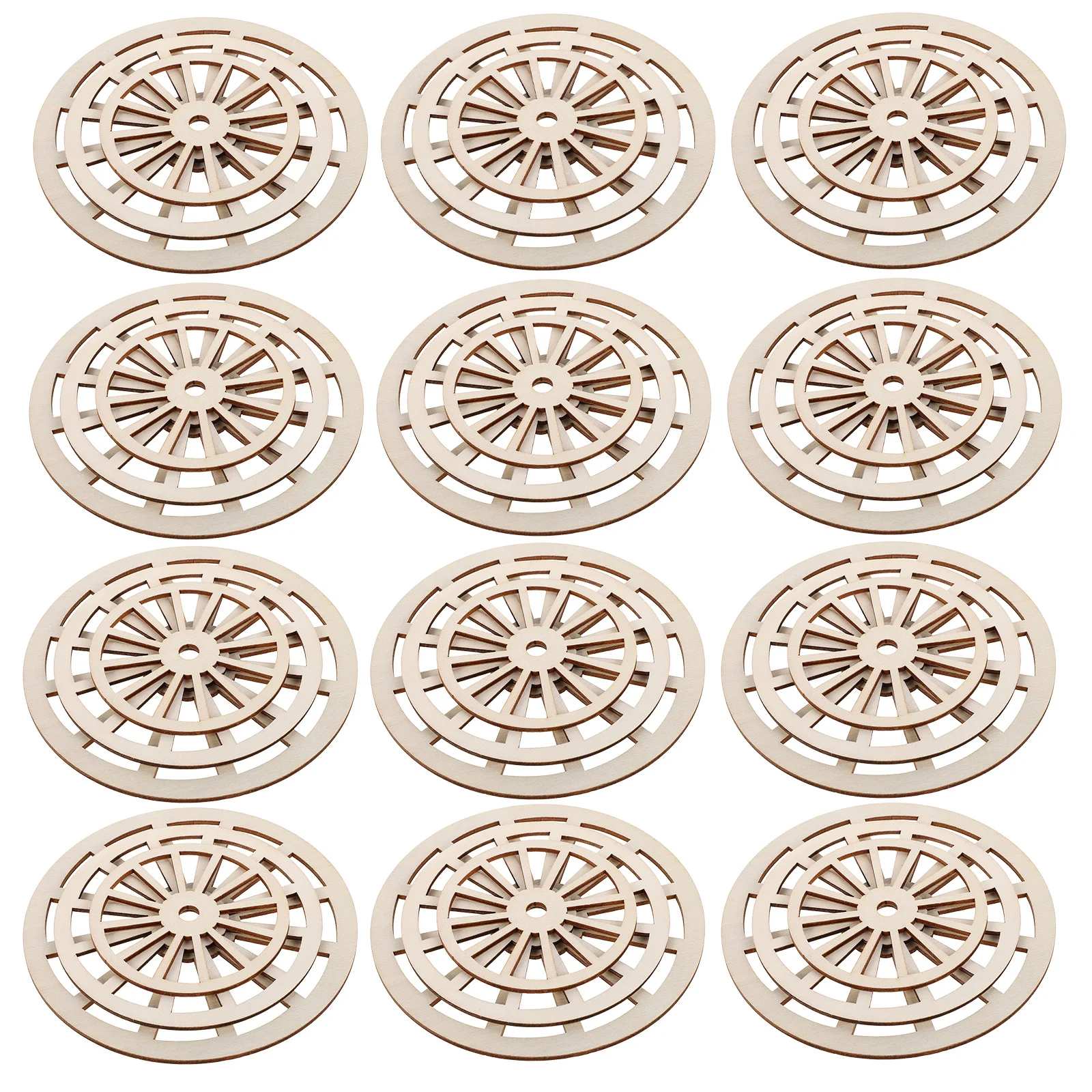 

60pcs Wooden Gear Embellishments Unfinished Wood Discs Natural Wood Slices With Holes For Diy Craft Wall Art Home Decor Rustic