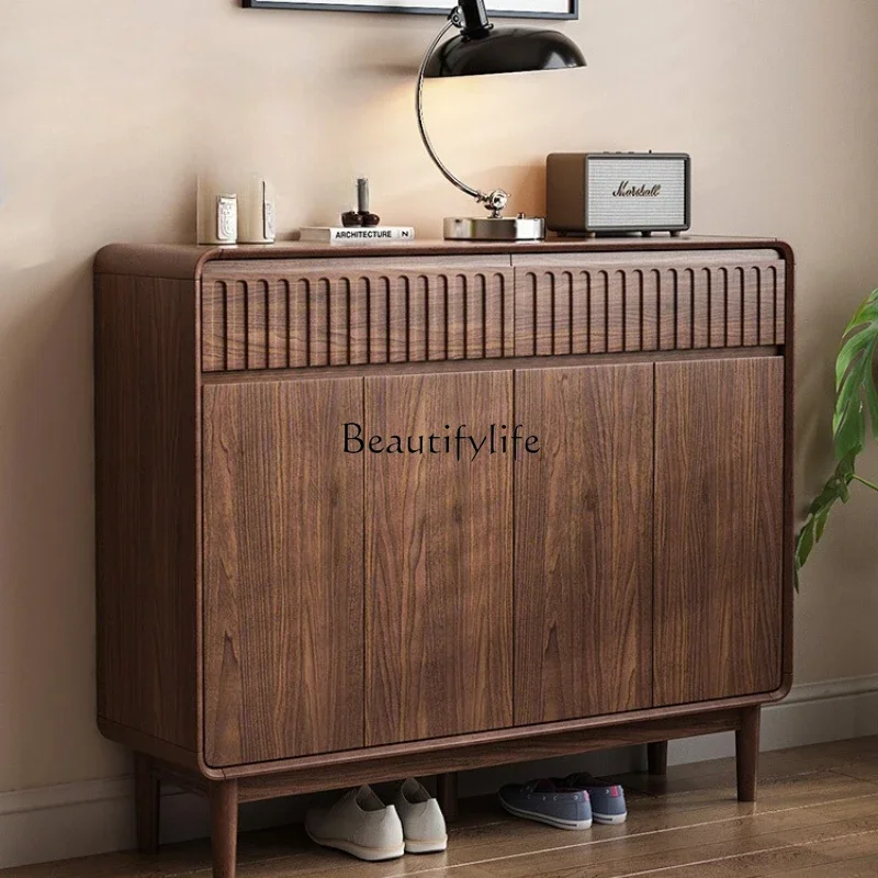 

Chinese solid wood shoe cabinet, large-capacity simple home locker in the corridor at the entrance of the home
