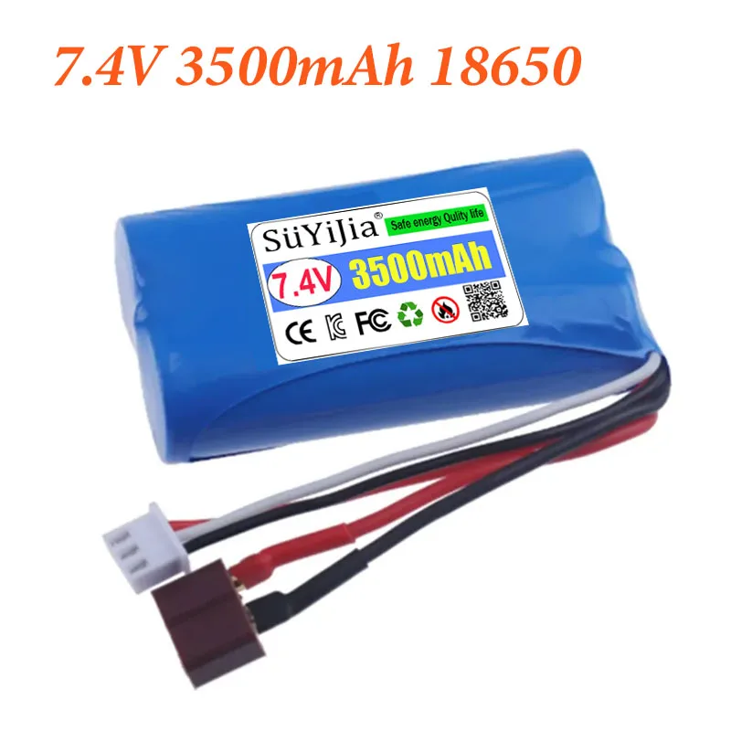 7.4 فولت 3500 مللي أمبير 2S 18650 بطارية ليثيوم أيون T التوصيل والشاحن ل SCY-16102PRO SCY-16101PRO SCY-16103PRO SCY-16201PRO R/C قطع غيار السيارات