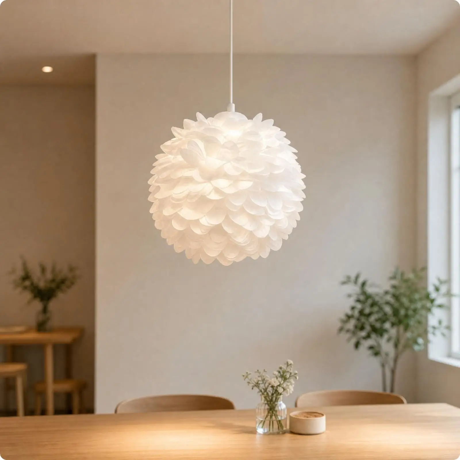 Floral Spherical Fabric Lampshade for Pendant Light Ceiling Lamp Shade Modern Bedroom Home Decor Accent