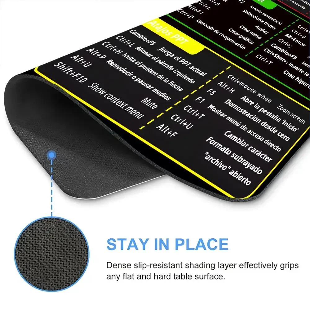 แผ่นรองเมาส์ขนาดเล็ก Quick Selection คีย์บอร์ด สเปน โปรตุเกส ภาษาอังกฤษ EXL Windows Office MousePad ปุ่มกด แผ่นรองยางกันลื่นพื้นฐาน