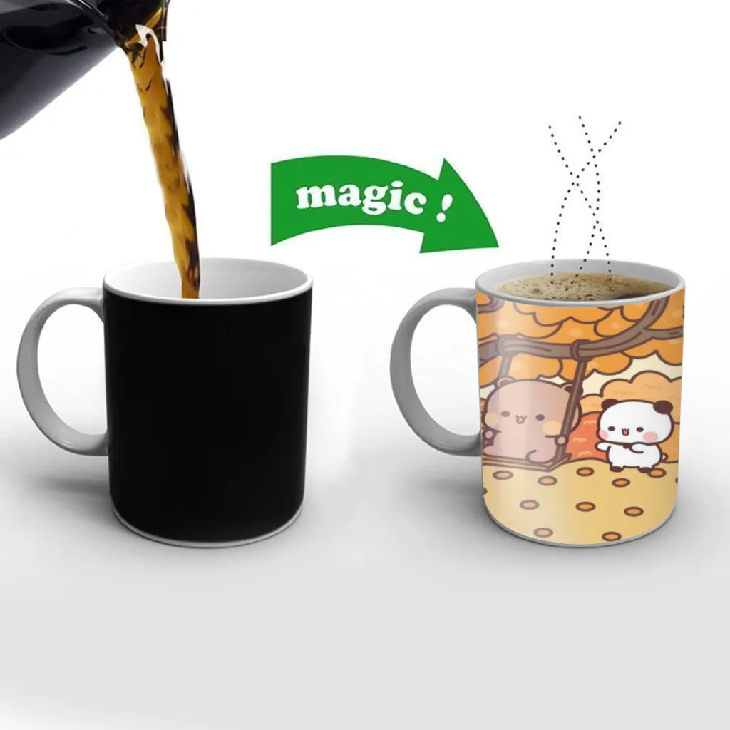 

New Bubu And Dudu Panda Mugs Cup Changing Color Magic Mugs Heat Sensitive Tea Cup Coffee Mug Gift Mug Drop Shipping