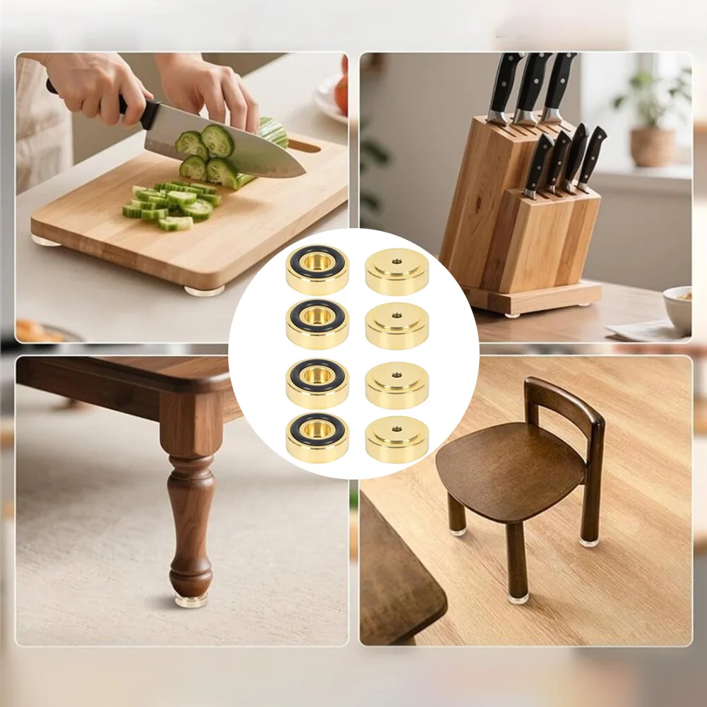 8PCS Brass Gold Chopping Board Feet With Non-Slip Pads Chopping Board Feet Home Decor For Wooden Display Tray Wood