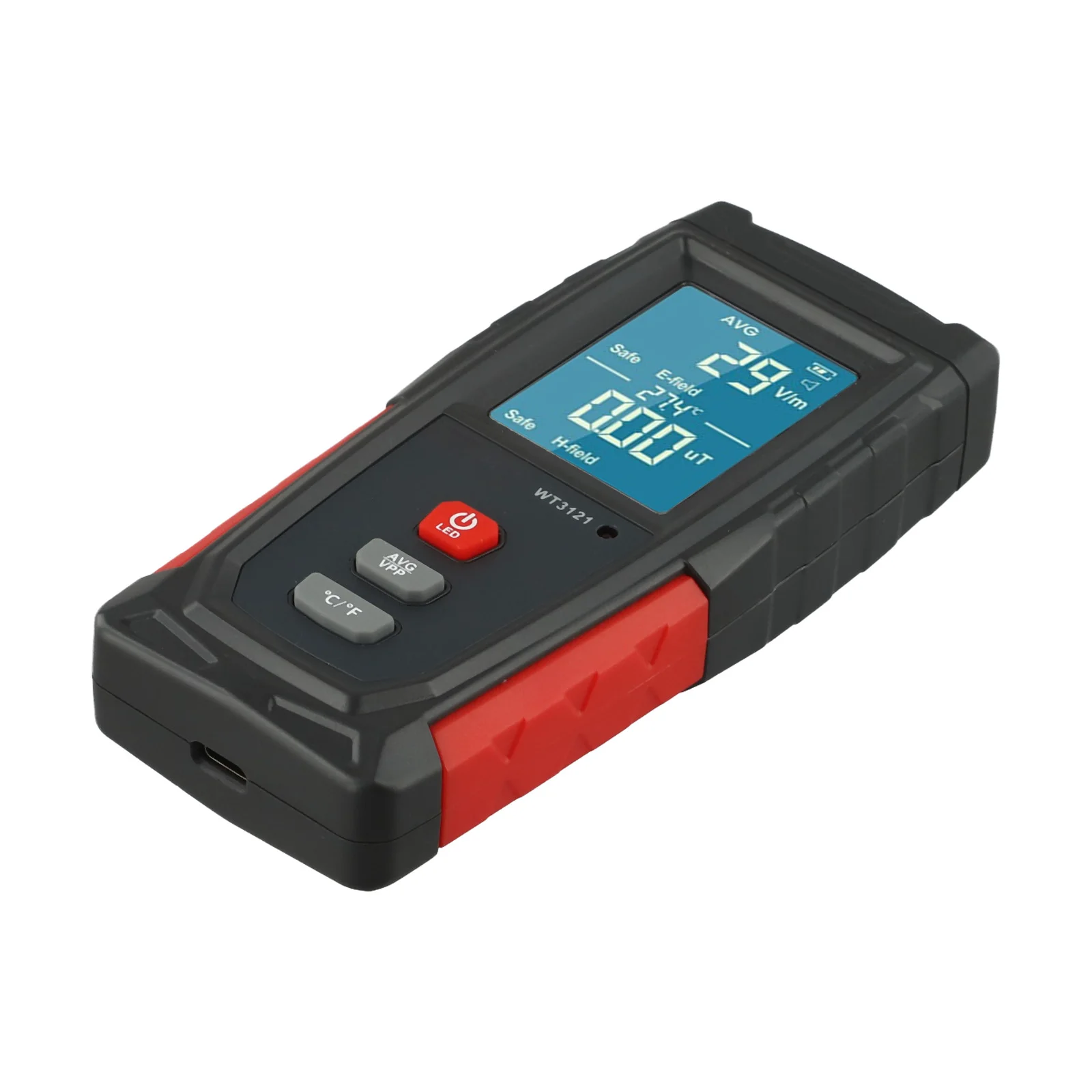 

Electromagnetic Radiation Testing 133x60x25mm Rechargeable EMF Meter Auto Power-Off Feature Data Locking Feature