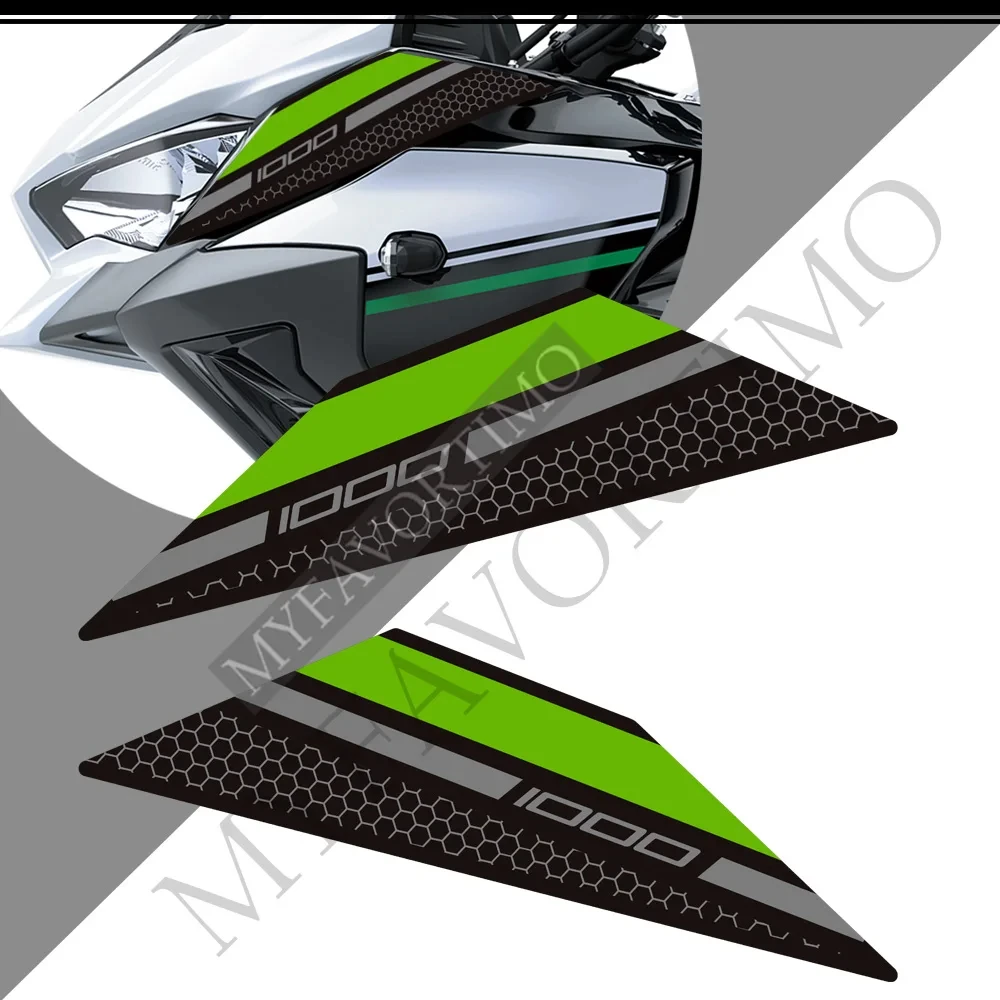 Voor Kawasaki Versys 1000 Se Lt Motorstickers Decals Gas Stookolie Kit Kniebeschermer Pad Voorruit