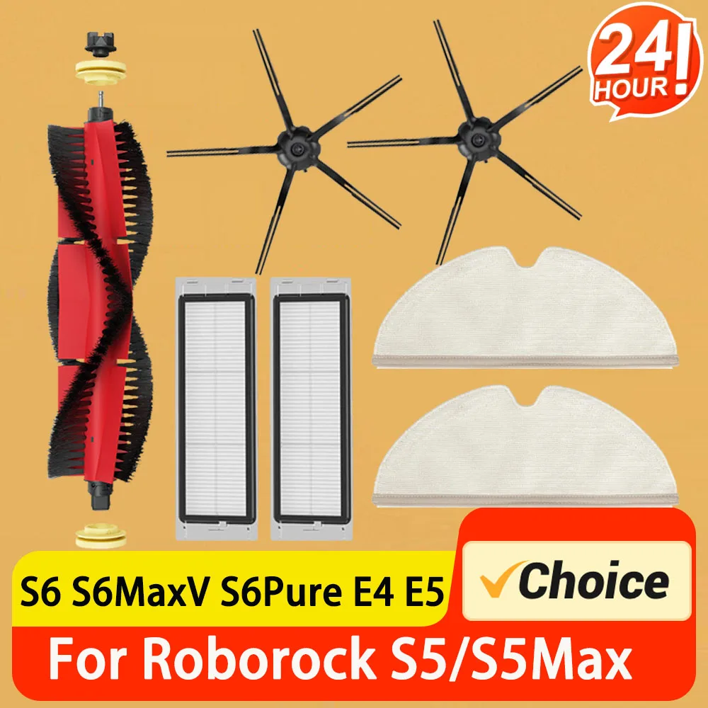 SG-32Pcs-With Box For Roborock S5 S6 E4 E5 Robot Vacuum Accessories Main Brush Side Brush Mop Cloth HEPA Filter Spare Parts