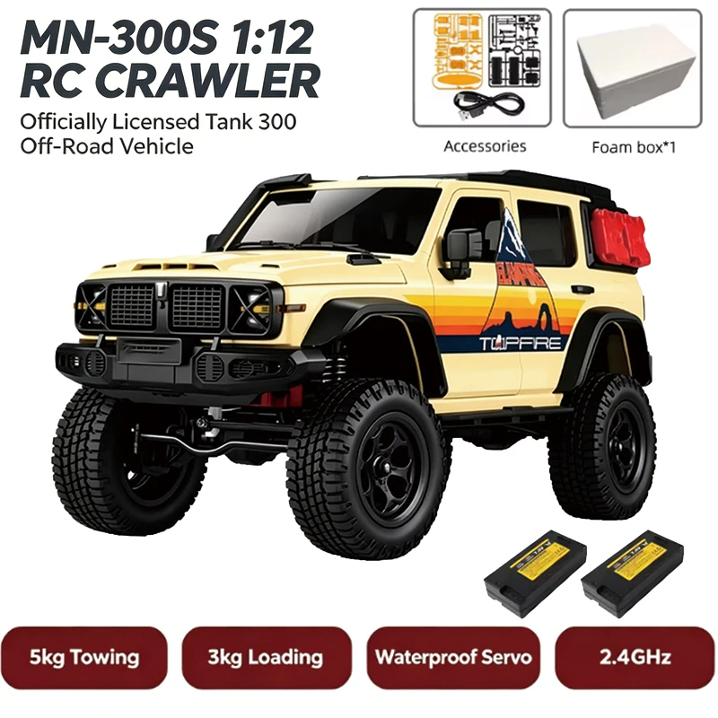 MN300  MN-300S 1/12 MN Model RTR Version RC Car 2.4G 4WD RC Offroad 4x4 Remote Control Car 1:12 Full Scale Climbing Car Toys Boy