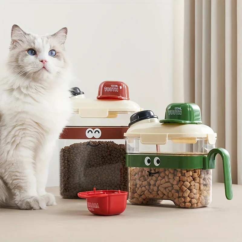 Seal Dog Food Storage Container Plastic Moisture-proof Pet Food Storage Handheld Miscellaneous Grain Storage Boxes Pets Supplies