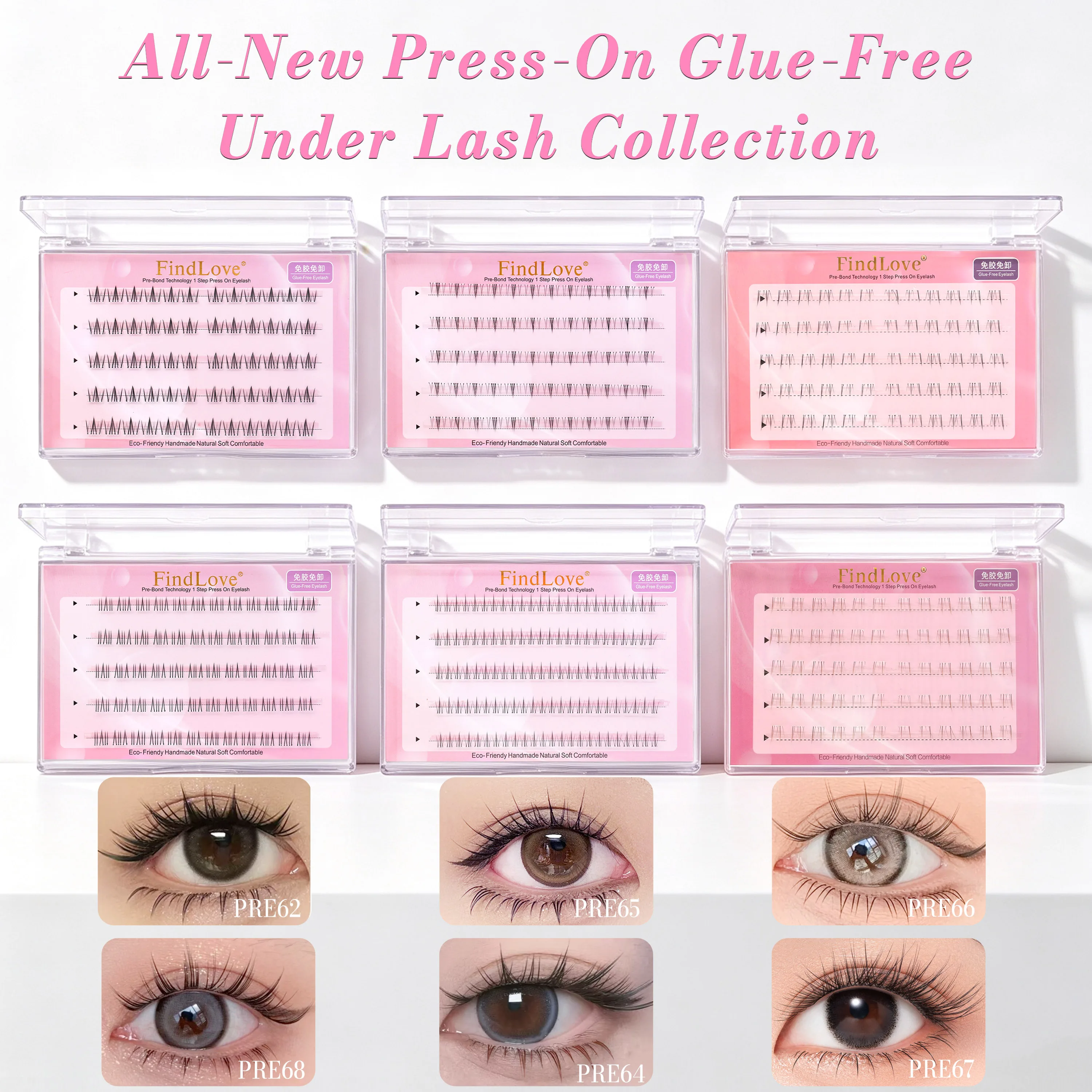 5Rows Clusters DIY Press On Eyelashes Extension Black And Brown Natural Looking Long Lasting Lower Lashes Reusable Girls Eyelash