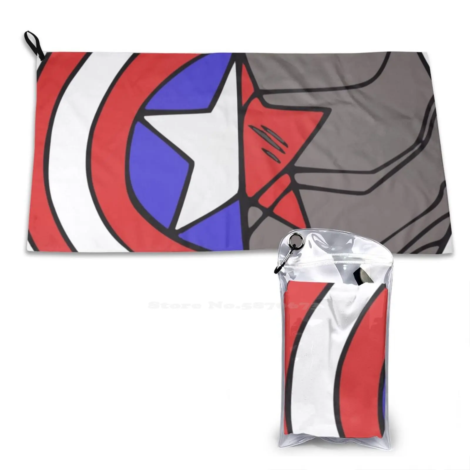 Stucky Symbol Beach Towels Quick-Drying Sports Towels Colorfulkai Tumblr Stucky Steve Rogers James Barnes Bucky Barnes James