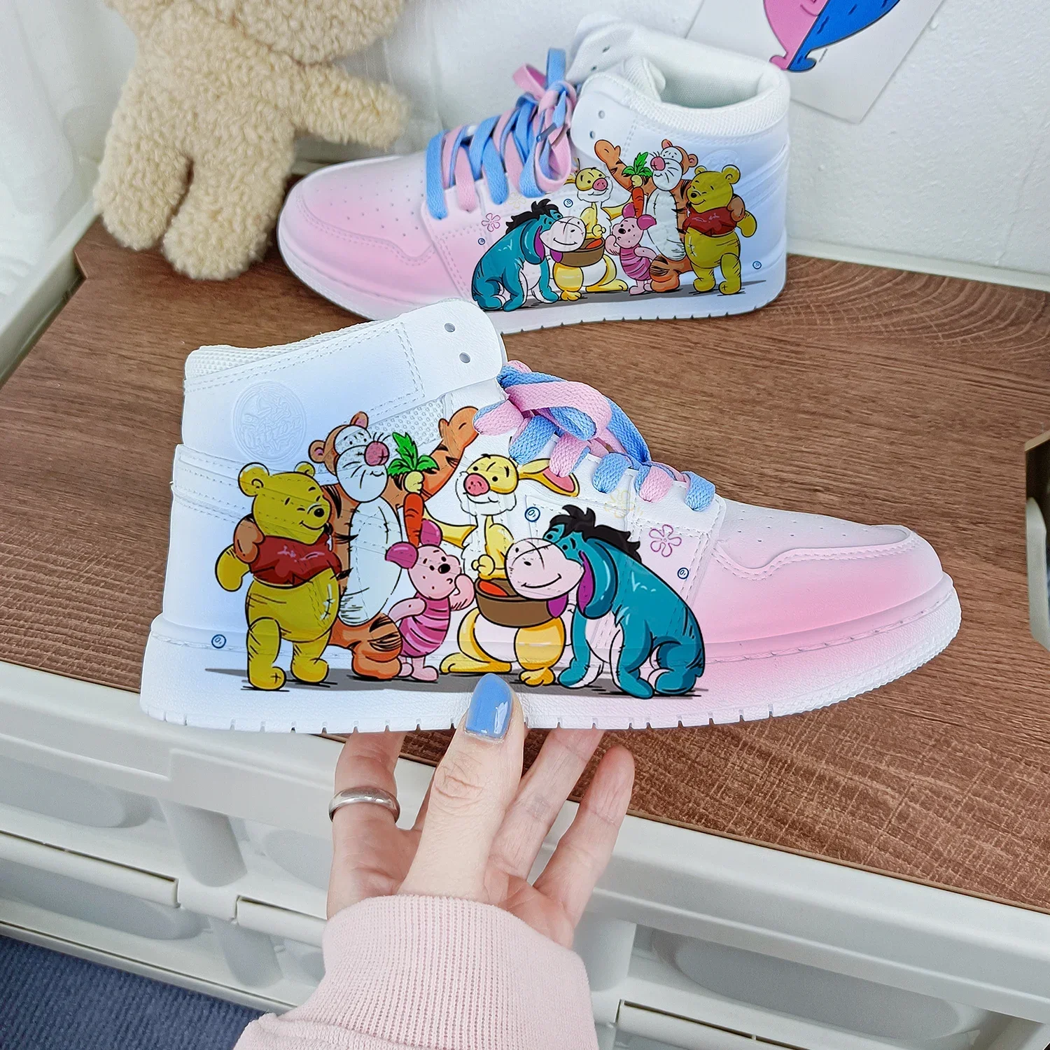 New The Disney family cartoon girls  princess cute Casual shoes non-slip soft bottom sports shoes for girl gift