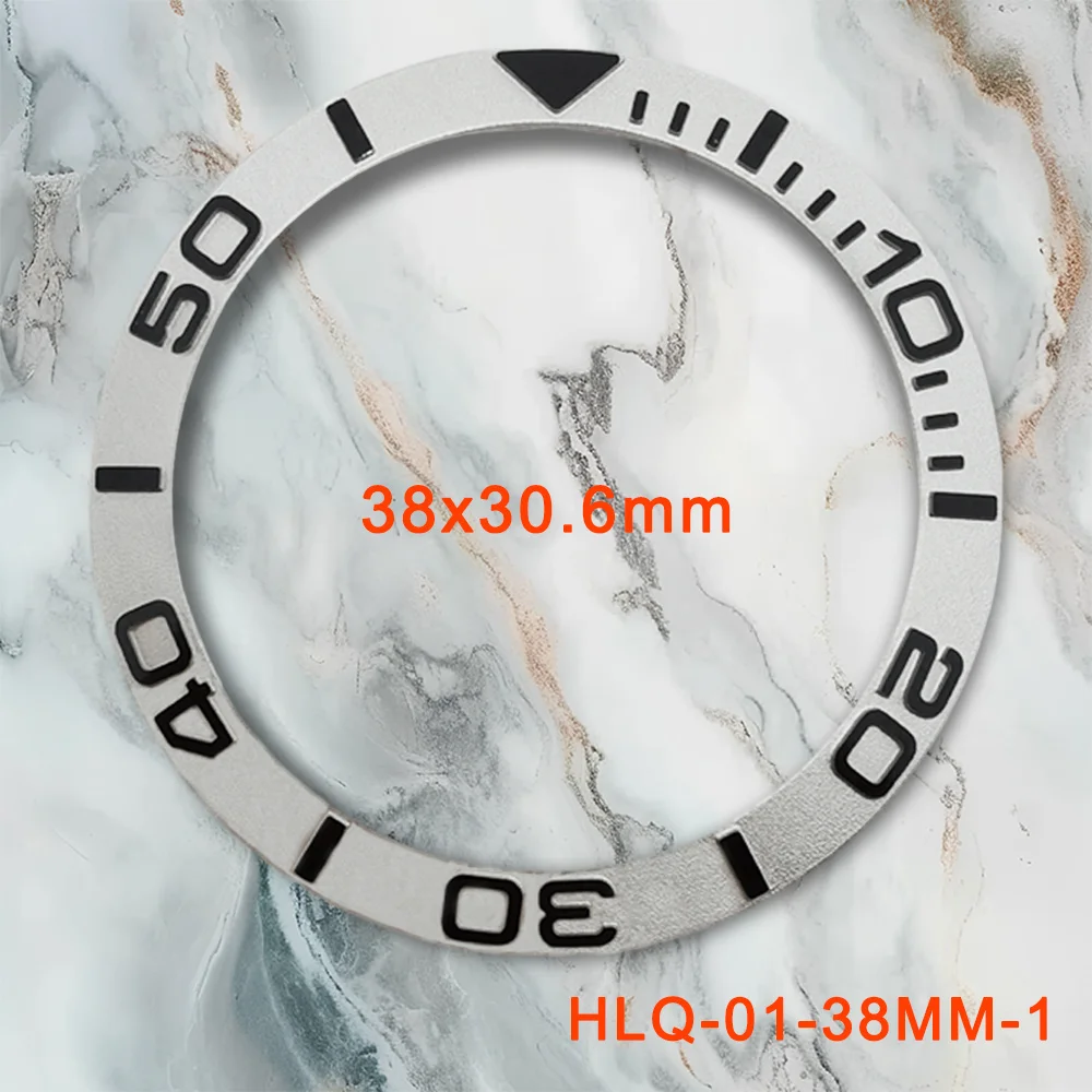 38mm*30.6mm Incline Aluminium Bezel Insert Fits SKX007 SKX009 SRPD GMT SUB Watch Case NH35 NH36 Movement Men Watch Ring Parts