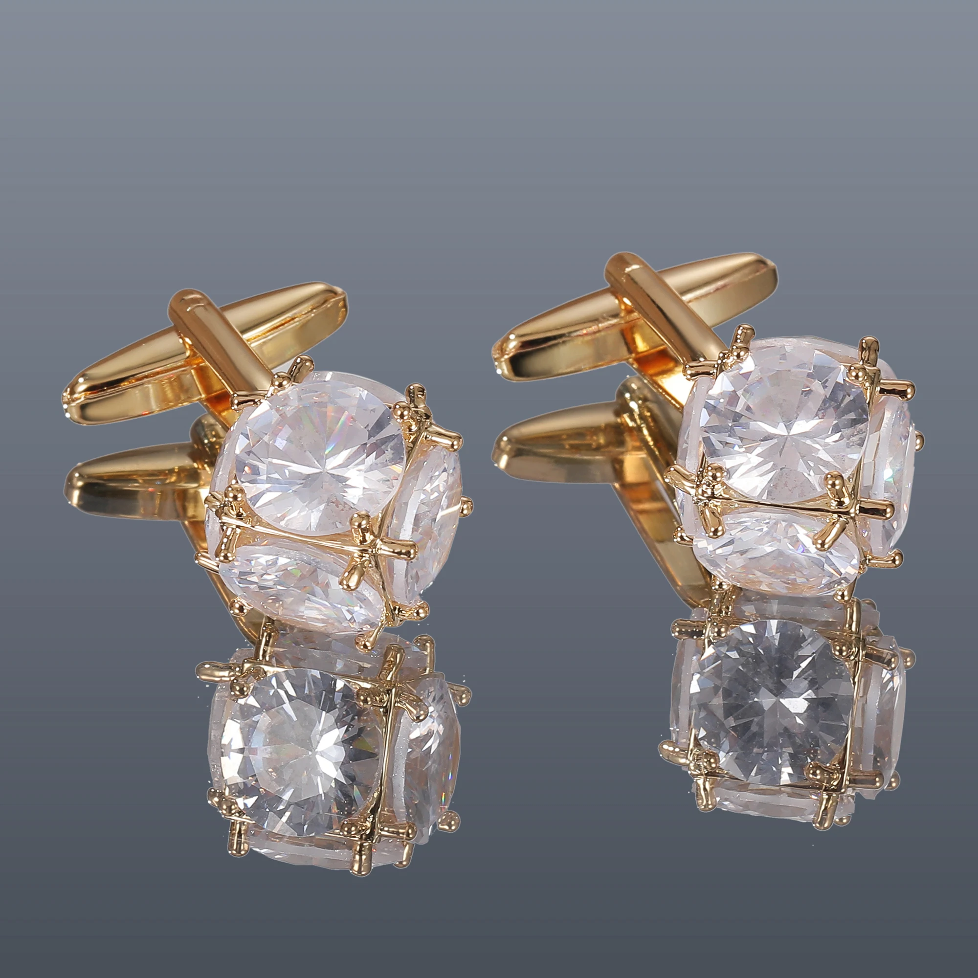 

Cufflinks for Men TOMYE XK20S011 Luxury Zircon Buttons Copper Cuff Links Dress Shirts Jewelry