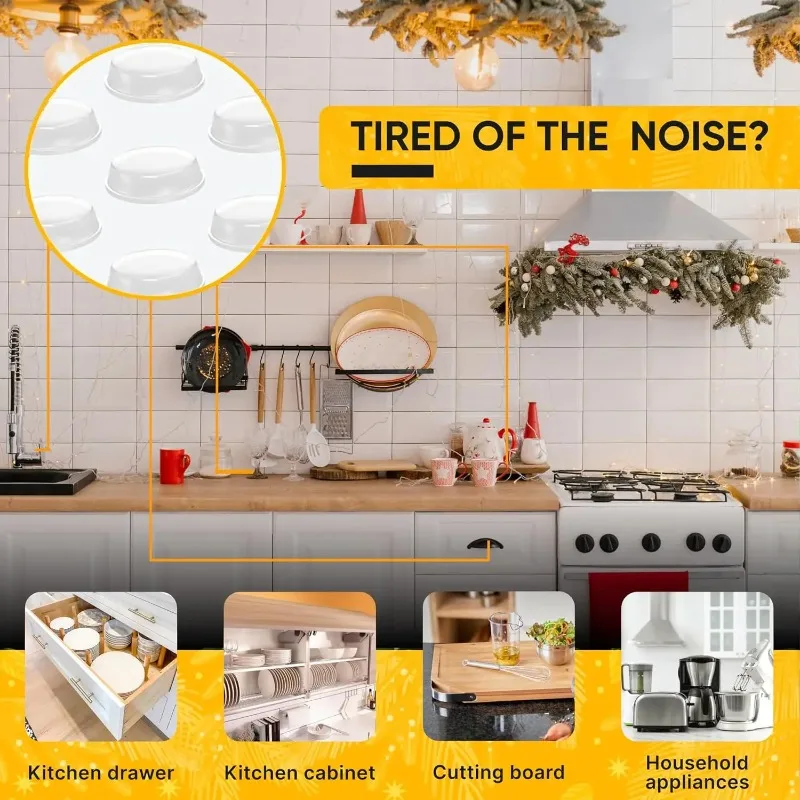 Self-Adhesive Clear Door Stop Rubber Damper Buffer Cabinet Bumpers Silicone Furniture Dots Cushion Protective Pads