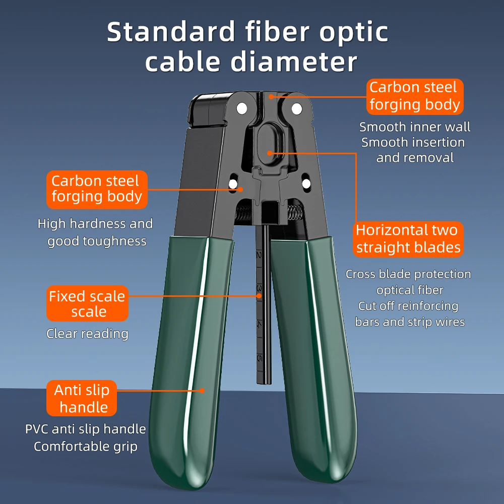 SAIVXIAN Glasvezel Strippen Tool FTTH Glasvezelkabel Stripper Striping Optische Tang Drop Stripper Fiber Kabel Stripper