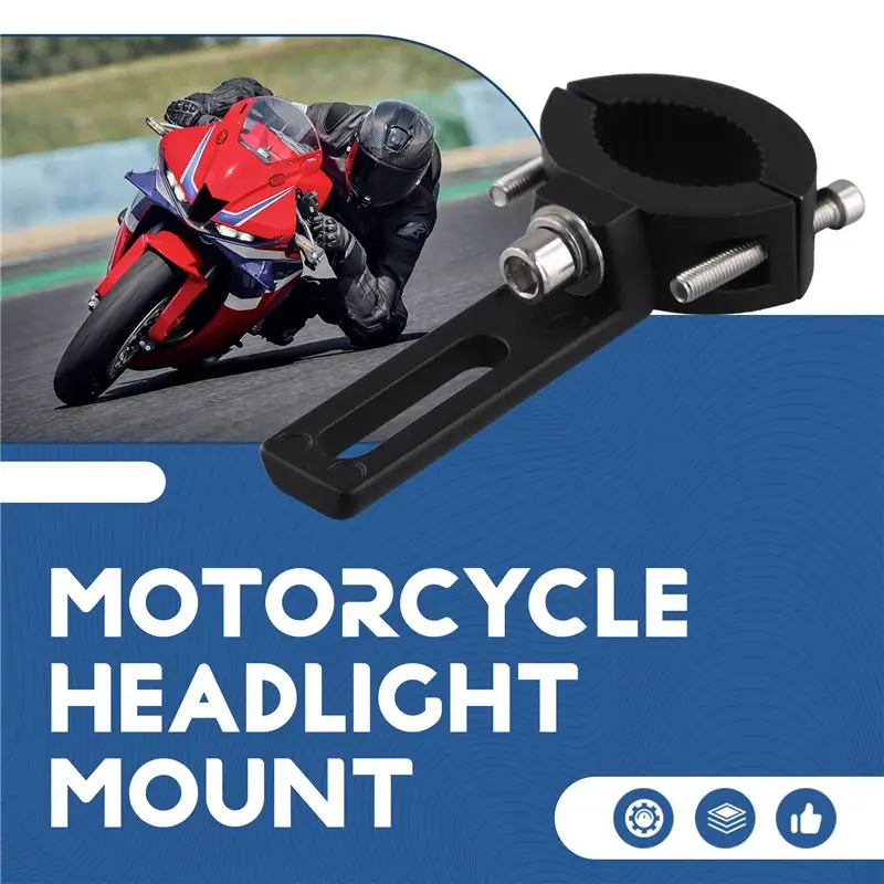 A54K-Universal Motorcycle Headlight Mount Bracket Adjustable Headlamp Holder Fork Clamp Mount