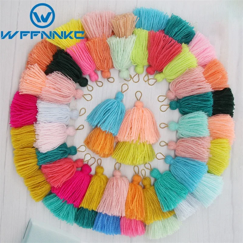 WFFNNKC 4-6Pcs 7CM Colorful Polyester Trim Tassels DIY Keychain Phone Fringe Pendants Sewing Curtains Accessories Jewelry Making