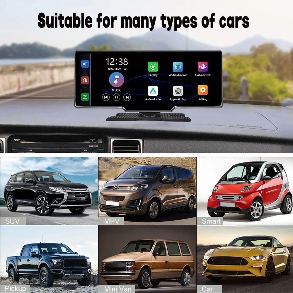 10.26In 4K DVR Wireless CarPlay Android Auto Dash Cam GPS Navigation 170° Wide Angle 24H Parking Monitor Night Vision image 6