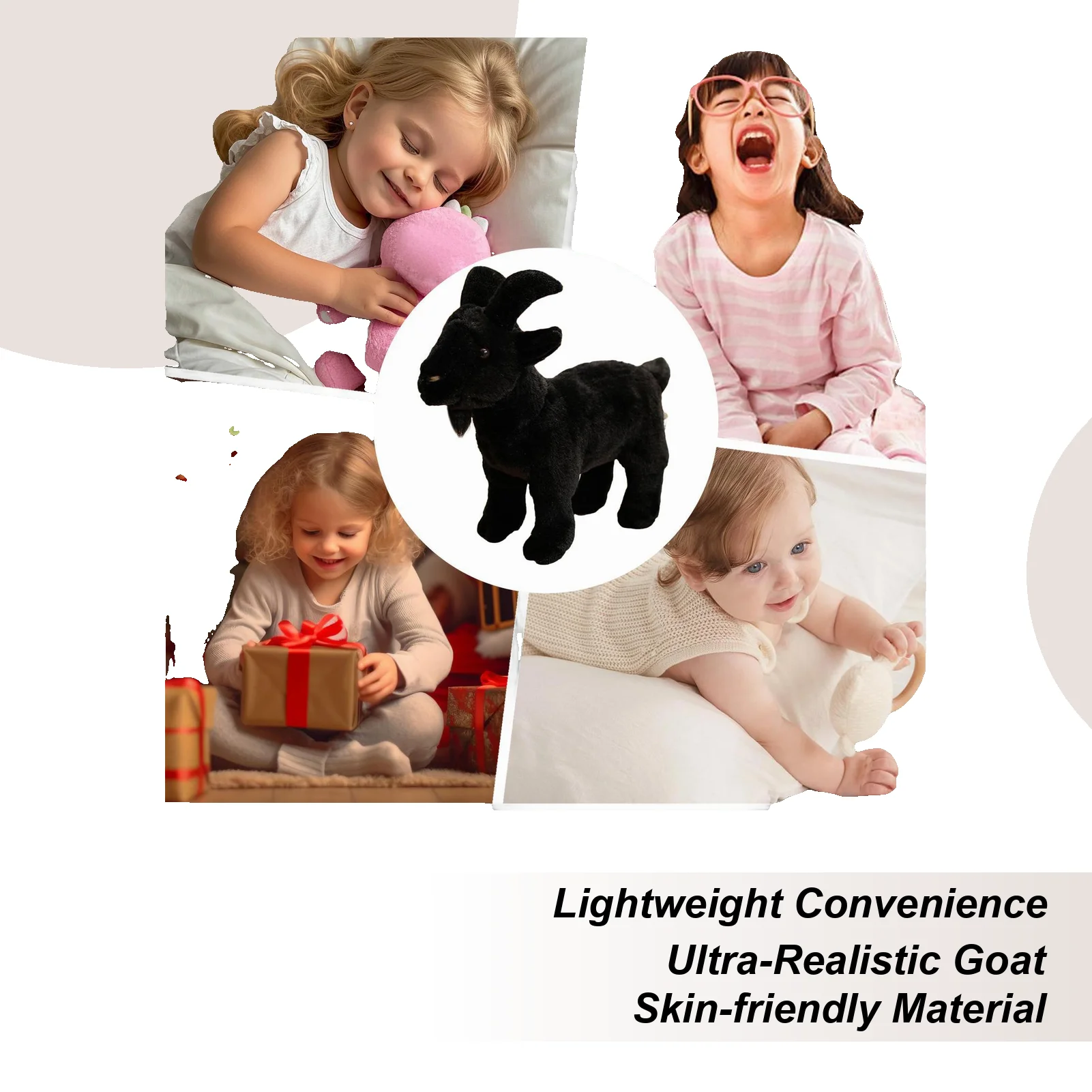 

Детская коза, реалистичная милая мягкая фигурка, игрушка, плюшевая игрушка для детей, мальчиков, девочек, мужчин, женщин, взрослых, детей