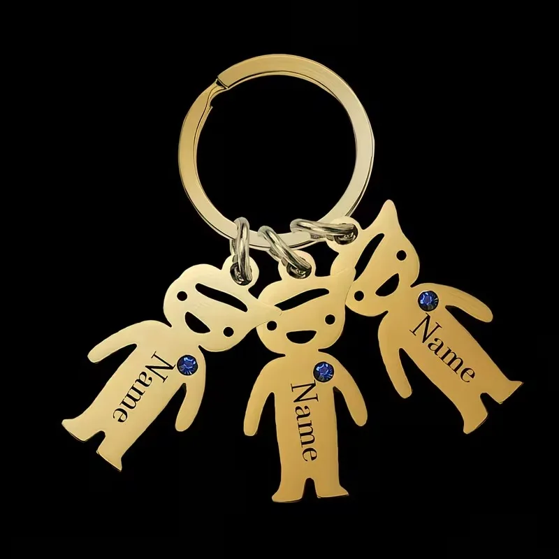 Personalized Birthstone Keychain, Customizable Gift