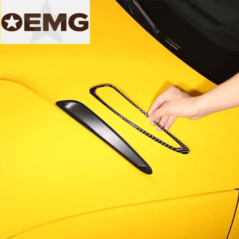 

For Toyota Supra MK5 A90 2019-2022 Soft Carbon Fiber Front Hood Vent Frame Decorative Sticker Car Tuning Accessories