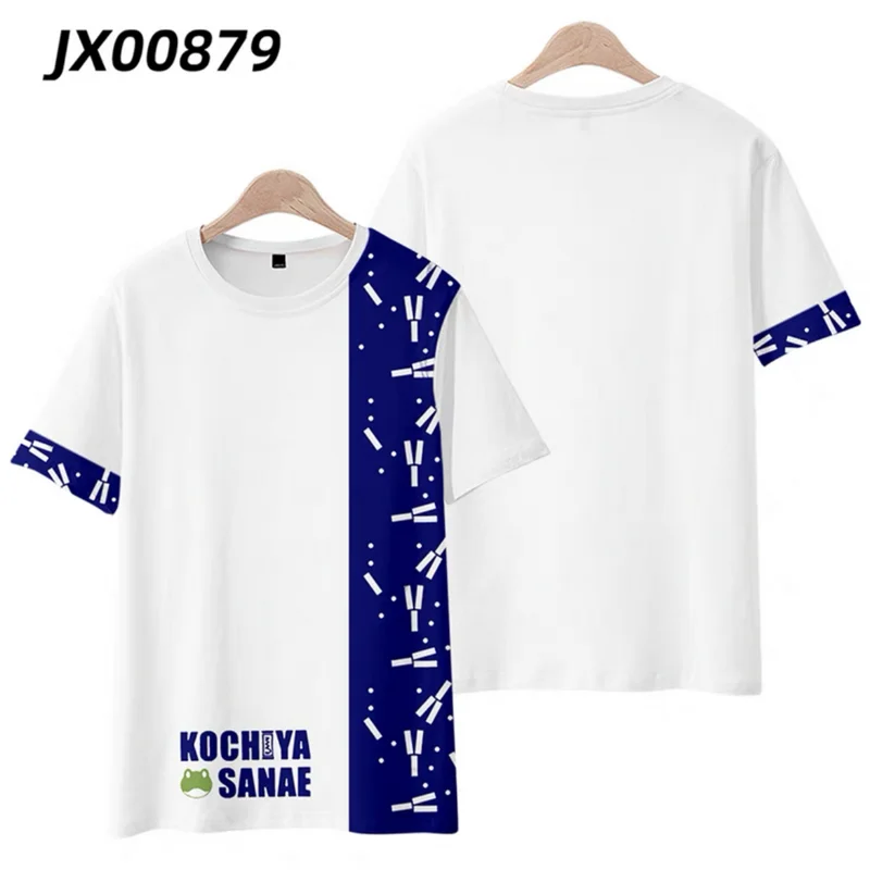 TouHou Project Kochiya Sanae Style Printing T-shirt Summer Round Neck Short Sleeve Popular Japanese Anime Streetwear Plus Size