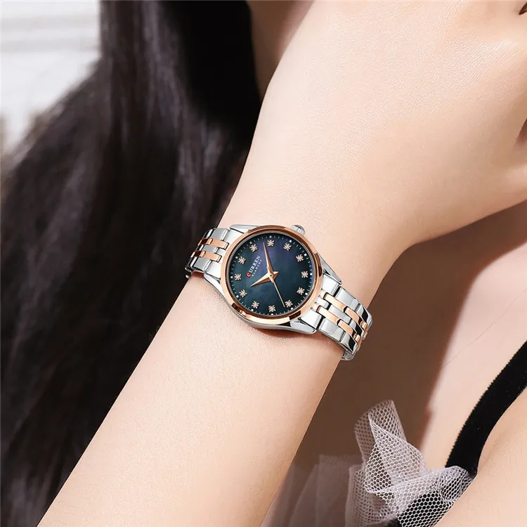 CURREN 9111 Luxury Women's Fashion Female Watch Students Elegant Charming Stainless Steel Romantic Star Sea Dial Quartz