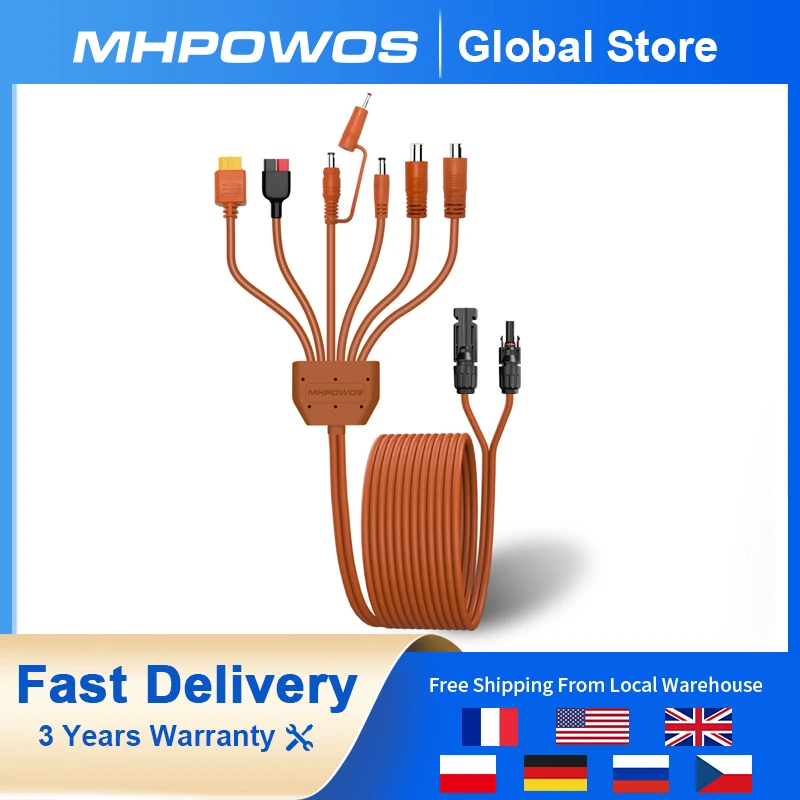 MHPOWOS Solar Photovoltaic Panel Adaptor Cable Connector Type Seven Way Plug Parallel Connection Of Battery Plate Assembly