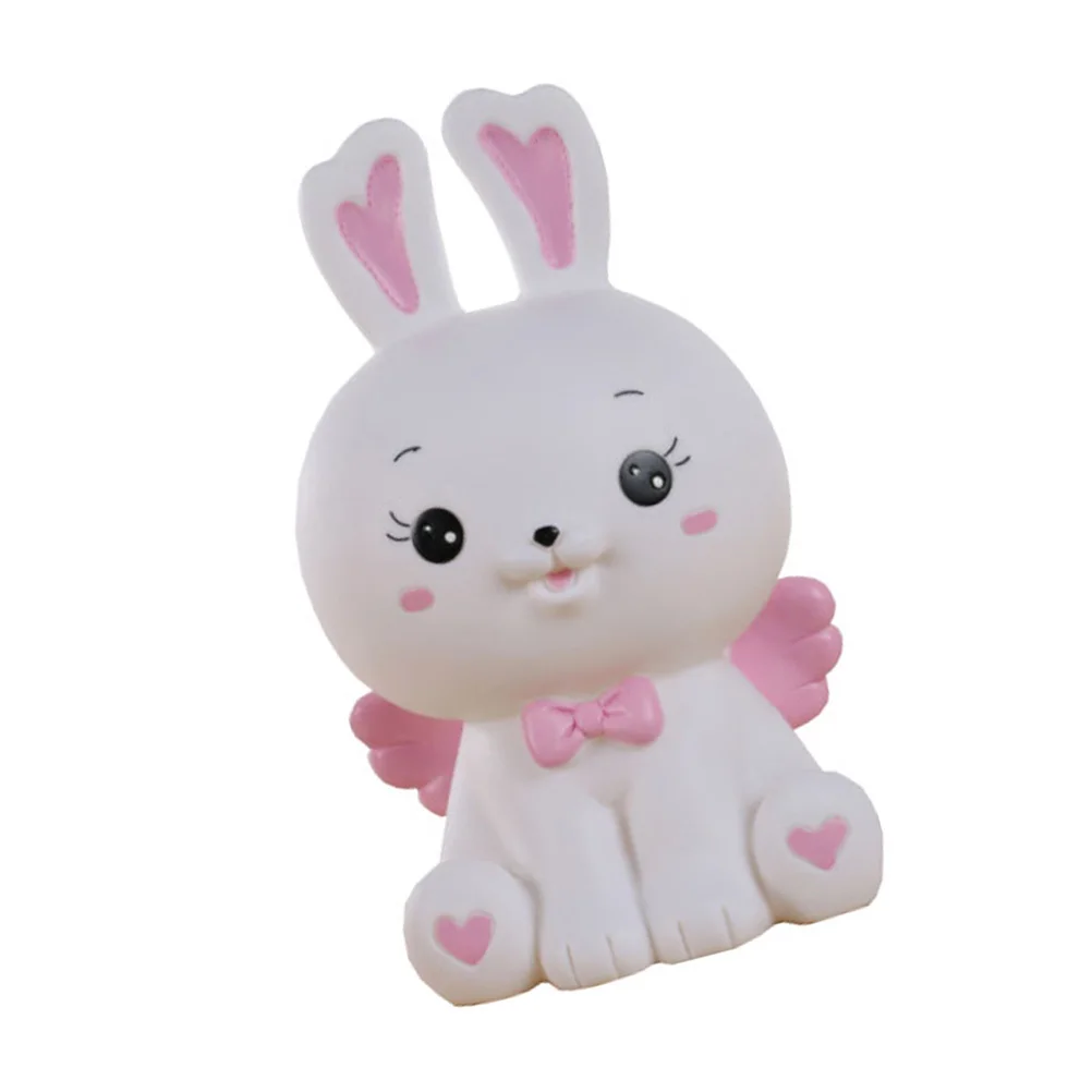 Tirelire en forme de lapin, Adorable tirelire pour enfants, Pot d'épargne de bureau, porte-monnaie créatif, conteneur de pièces de monnaie de dessin animé