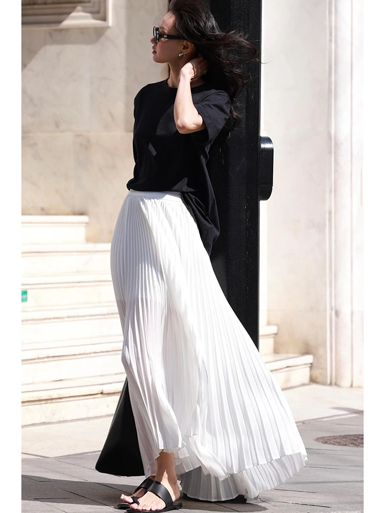 

Юбка FANNIU весна-лето, расшитая, А-силуэт, миди, с драпировкой, асимметричная, плиссированная, длинная юбка для женщин