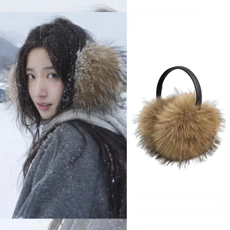Y2k Korean Plush Furry Earmuffs Women Fashion Versatile Thicken Earflap Winter Windproof Warm Cycling Ear Protection Earplugs