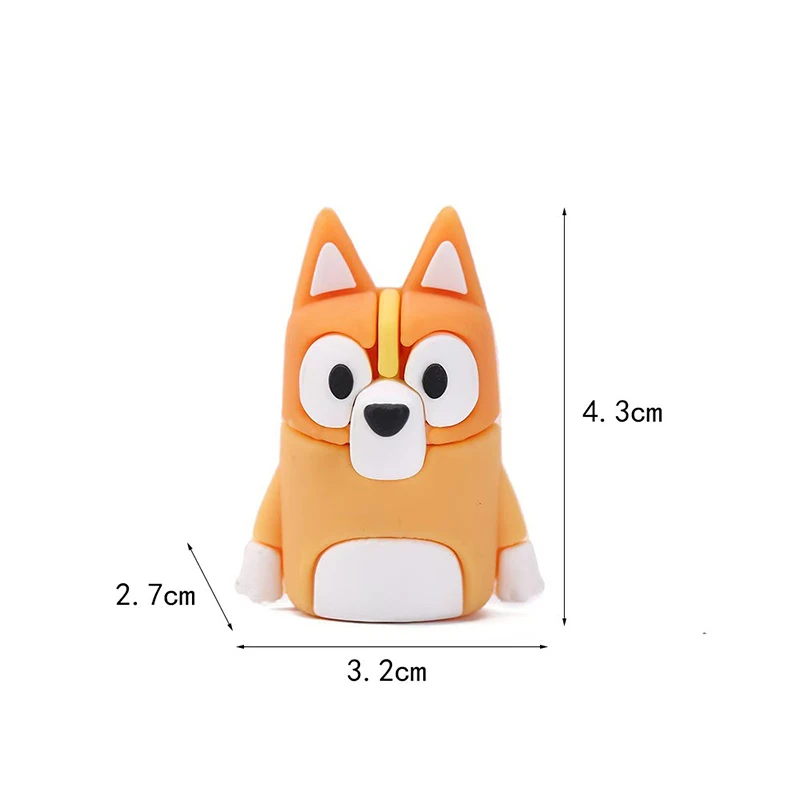 Bluey Bingo أنيمي الكرتون نموذج لجسم براية أقلام PVC لينة المطاط المحمولة دليل براية أقلام طالب القرطاسية