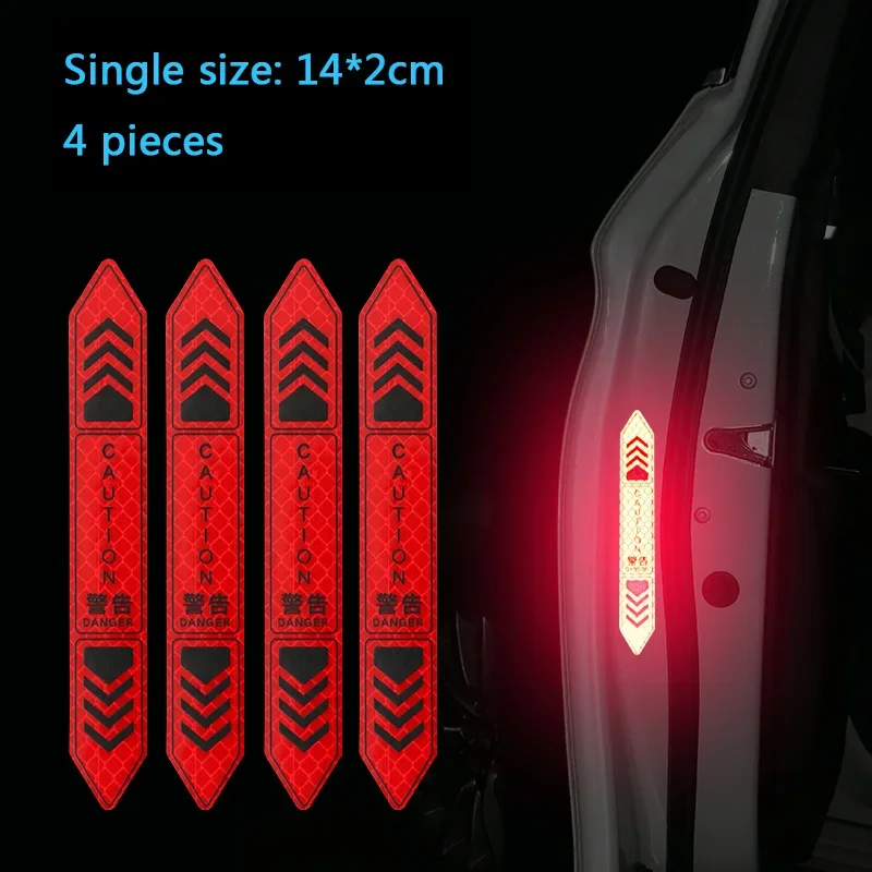 Car Door Reflective Stickers Night Safety Warning Tape Door Stickers Decorative Stickers Car Reflective Strip Car Accessories