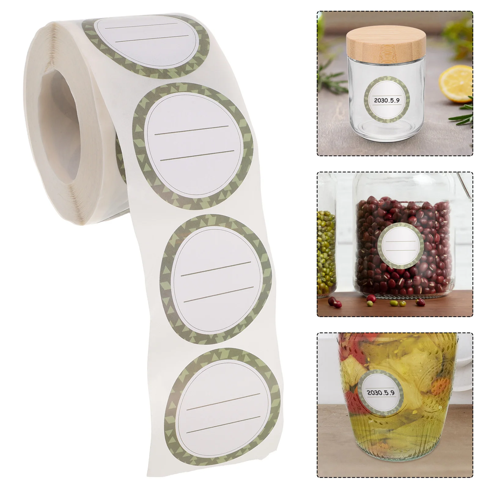 

1 Roll Writable Blank Labels for Glass Jars Waterproof Removable Canning Stickers Food Storage Tags for Kitchen Pantry Container