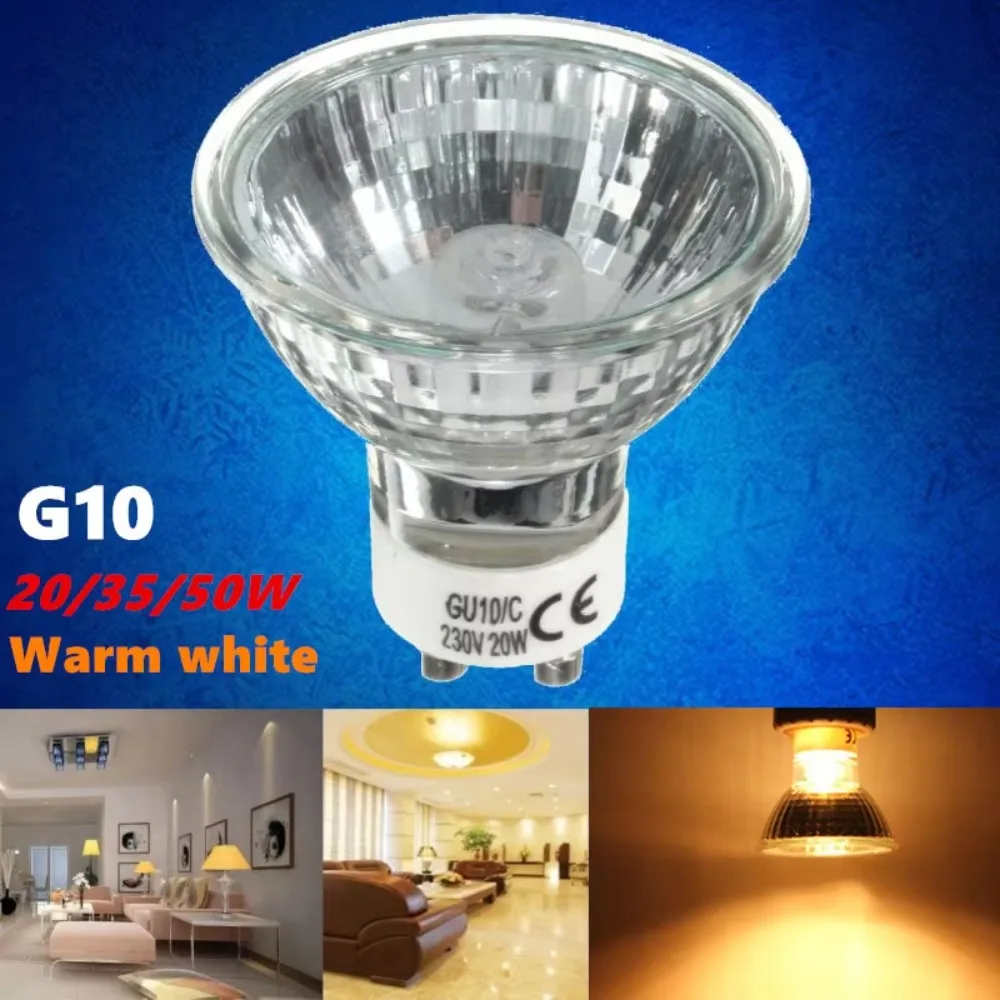 Halogen Bulb for Home Lighting, GU10 20W/35W/50W, 2800K Warm White, High Bright High Efficiency, AC 220-240V Lamp Bulb