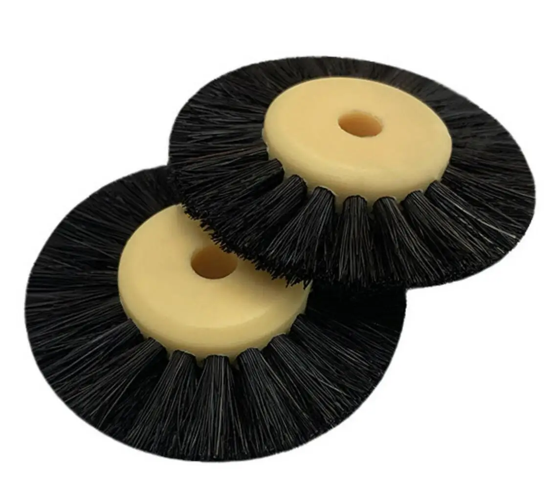 12PCS 55MM Polishing Brush Black Brown Bristle Buffing Abrasive Brush Plastic Center Jewelry rotary clean Tools