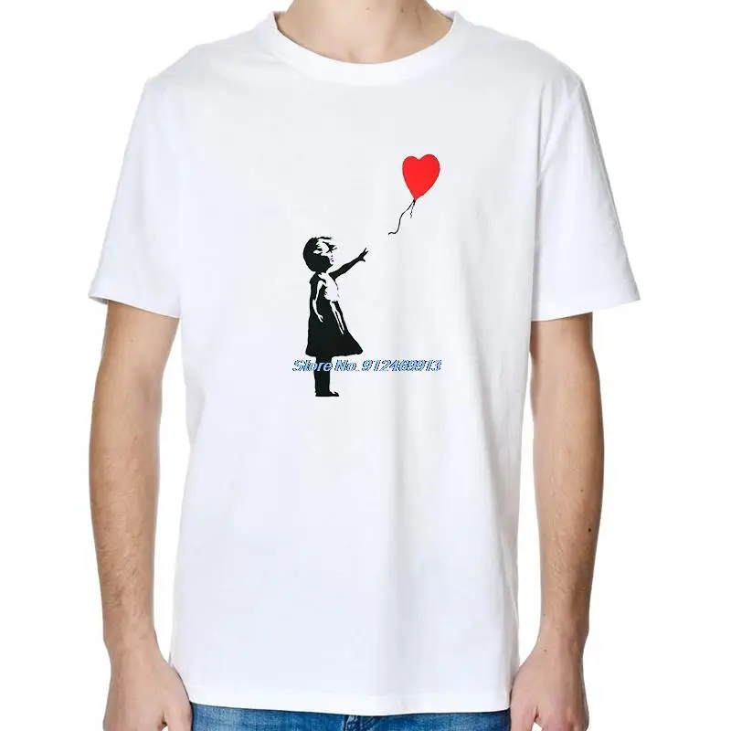 Girl With Balloon Heart Banksy Graphic T Shirts Tops Tee Oversized Short Sleeve T-Shirts Summer Fashion Funny T Shirts