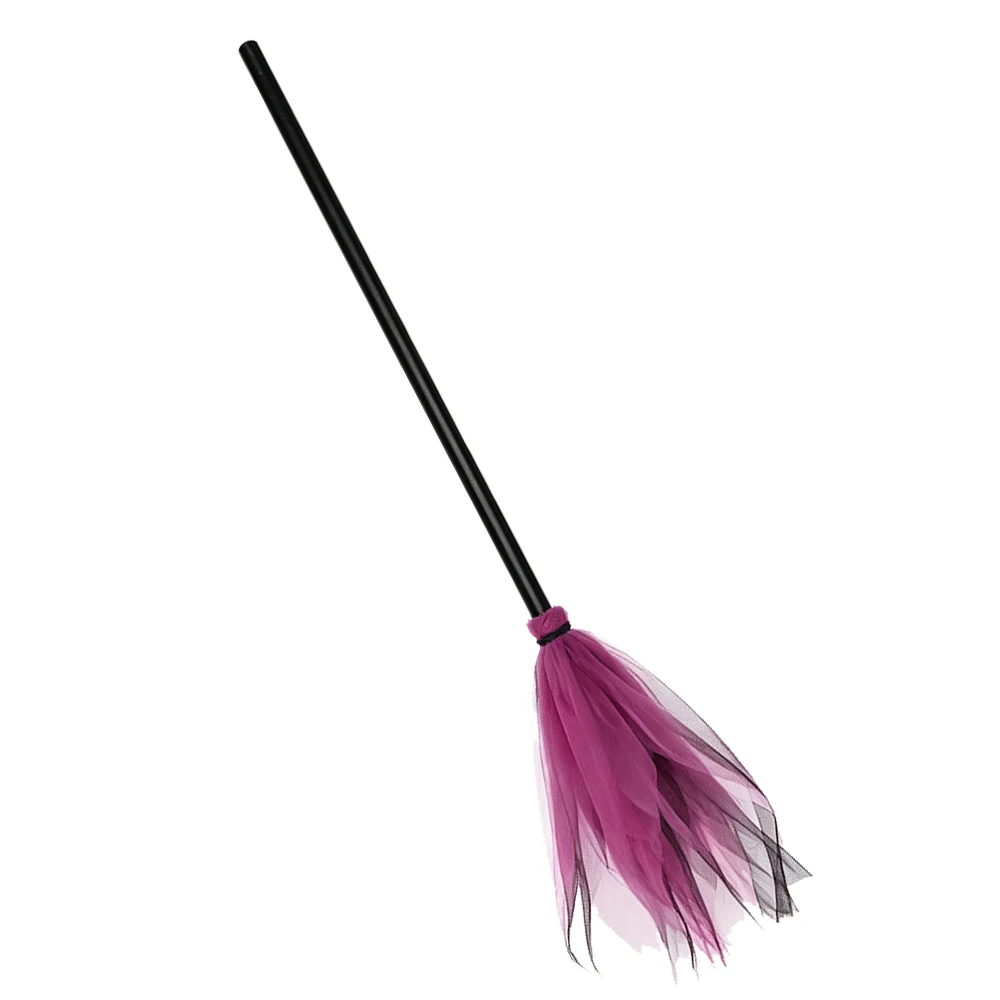 Halloween Witch Cosplay Props Set with Black Magic Hat and Flying Broomstick description 4