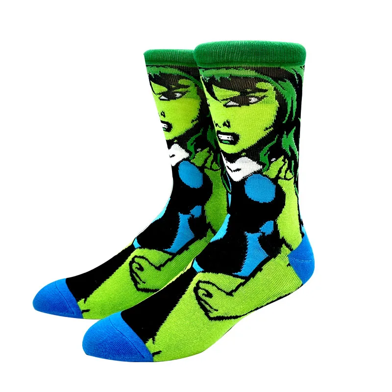 2023 New Anime Marvel Men Socks Long Sock Men‘s Knee-High Couples cosplay Sock Personality Hip Hop Harajuku Funny Sock for Women