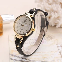 Reloj de cuarzo Retro para Mujer, elegante Reloj de pulsera con correa fina de cuero PU, regalo