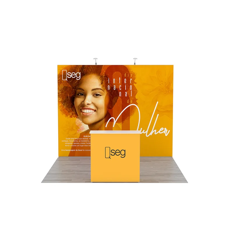 Qseg Lightweight Portable Aluminum 10x10 Exhibition Booth Trade Show Display 3x3 Backdrop Stand with Toolless