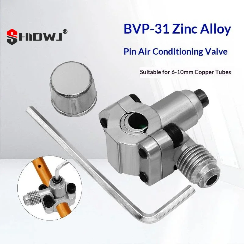 Zinc Alloy Piercing Valve Tap Kit For 6-10mm Copper Tube Refrigeration AC System Repair