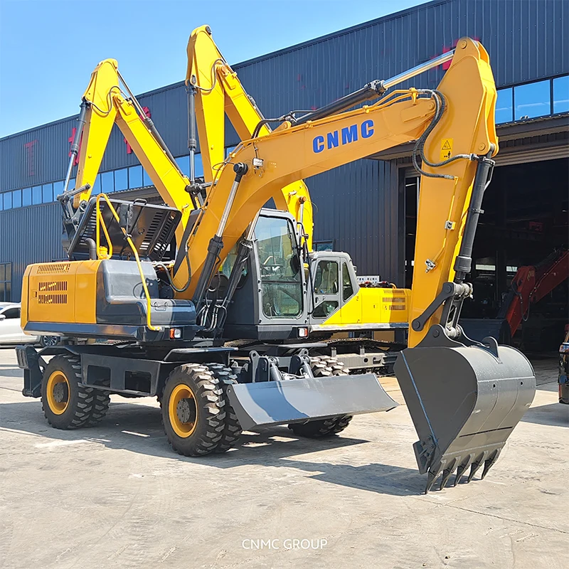 CNMC 6 Ton Wheeled Excavator Bagger High Power Backhoe Excavator CE EPA Certified Hydraulic System Construction Site Use