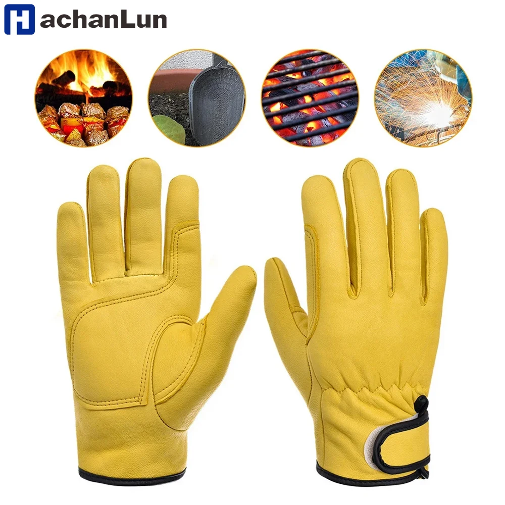 

Мужские рабочие перчатки из мягкой воловьей кожи, водительские охотничьи перчатки для вождения, сада, фермы, сварки, защита, безопасные рабочие перчатки для механика