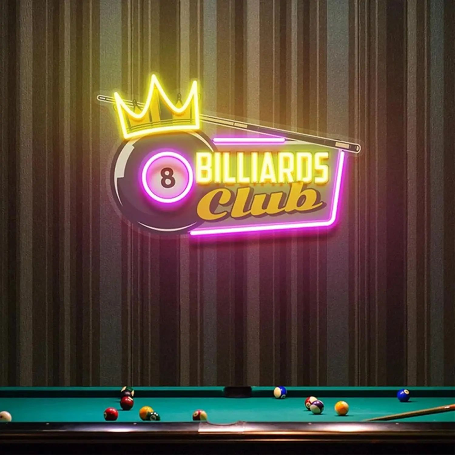 

Billiards Ball Neon Signs LED Neon Light Sign Light Up Neon Signs for Billiards Club Pool Room Game Room Man Cave Decorations
