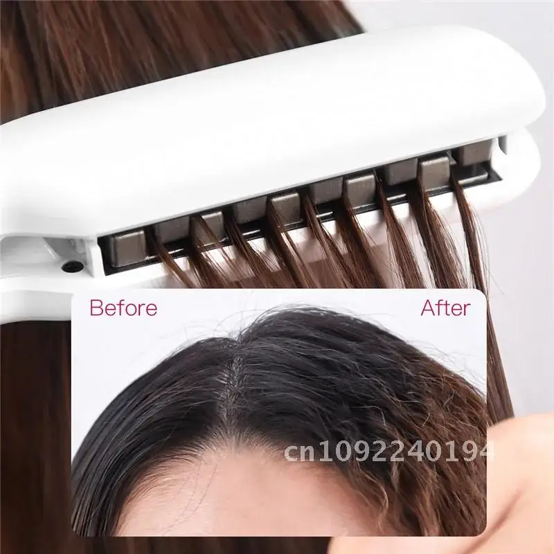 Professional Volumizing Hair Hair Straightener Comb เพิ่มผม Straightener Perm Fluffy Iron ข้าวโพด Fluffy Irons ปริมาณแบน