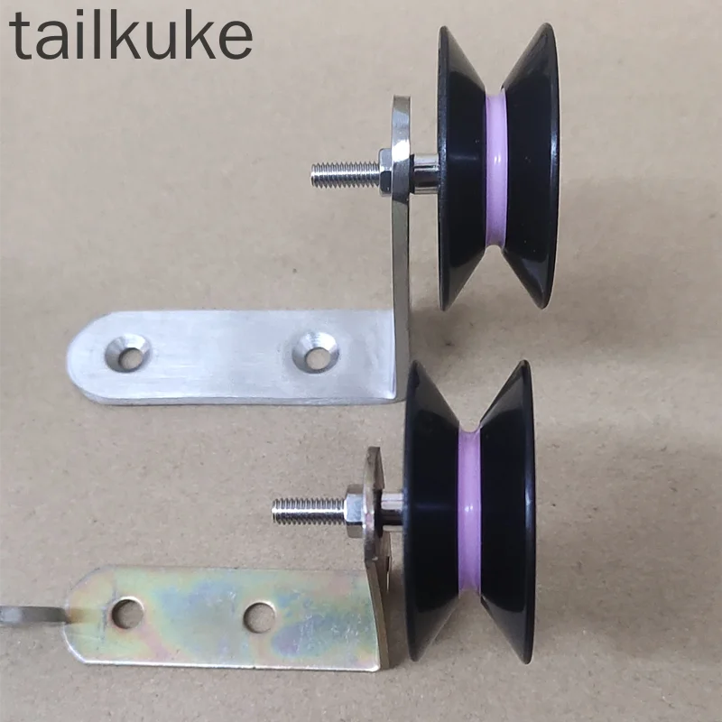 10pcs Wire Passing Wheel Fixed Pulley with Bracket Wire Textile Pulley Dehairing Machine Guide Wheel Passing Device